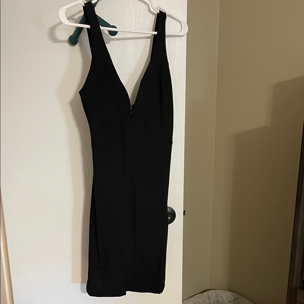 Lulu's Classic Black Backless Dress